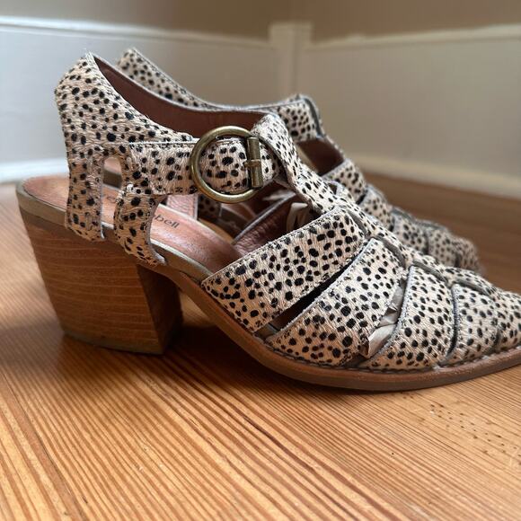 Jeffrey Campbell angora brown jaguar leather heeled sandal SIZE 7 - Picture 3 of 8